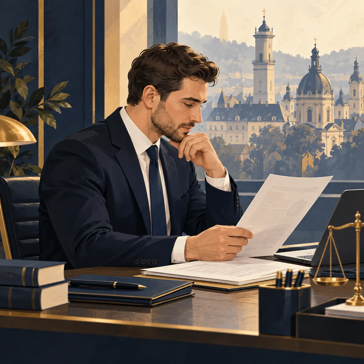 Editorial role illustration for Max's legal and migration practice